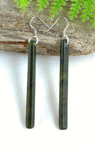 NZ Tangiwai Greenstone Earrings 63mm #AS86