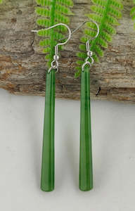 NZ Pounamu Roimata Earrings - 67mm long