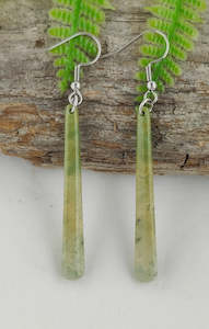 NZ Pounamu Roimata Earrings - 58mm long #380