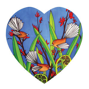 Fantails Ceramic Heart Wall Hanging