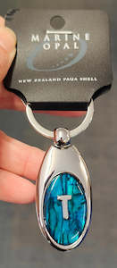 Alphabet Paua Keyring - Letters: D, H, J, K, L, M, N, P, R, S, T