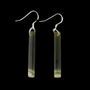 NZ Greenstone Earrings 37mm #AS125