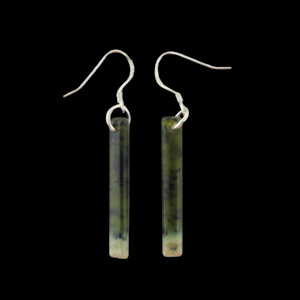 NZ Greenstone Earrings 35mm #AS122