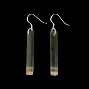 NZ Greenstone Earrings 40mm #AS120