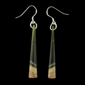 NZ Greenstone Earrings 45mm #AS118