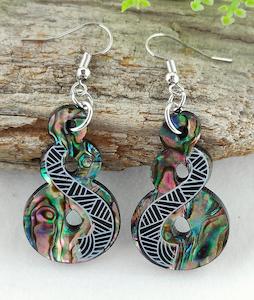 Paua Double Twist Design Earrings #15