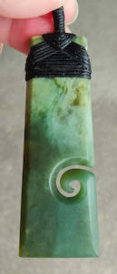 NZ Greenstone Bound Toki Koru - 80mm  - Deane Moreton #112