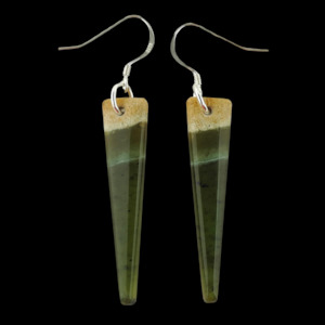 NZ Greenstone Earrings 41mm #AS112