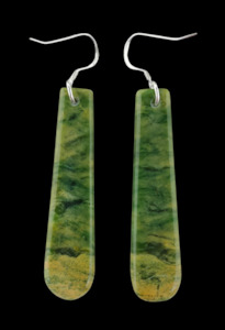 NZ Greenstone Earrings 57mm #AS105