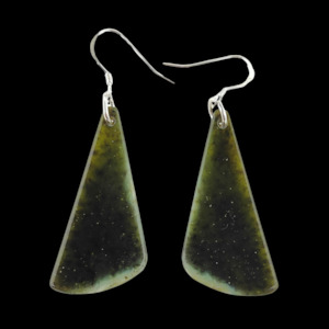 NZ Greenstone Earrings 62mm #AS104