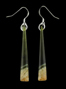 NZ Greenstone Earrings 47mm #AS102