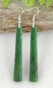 NZ Greenstone Earrings 70mm #AS96