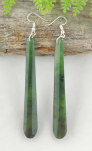 NZ Greenstone Earrings 80mm #AS94