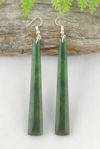 NZ Greenstone Earrings 79mm #AS93