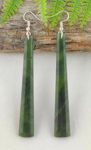 NZ Greenstone Earrings 79mm #AS92