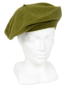 Lothlorian Possum & Merino Unisex Beret, Olive