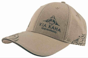 Adults Kia Kaha Maori Designed Cap - Stone