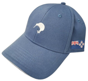 NZ Flag and Kiwi Adults Blue Cap