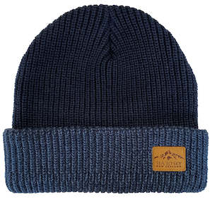 NZ Adults Knit Ribbed Beanie - Denim