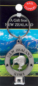 Nail Clippers Nickel Keyring - Kiwi