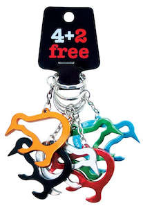 6 Pack Kiwi Bottle Opener Keyrings