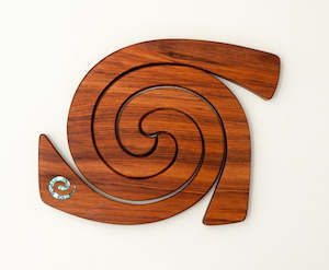 Rimu Wood 3 in 1 Tablemats with Paua Inlay - Koru