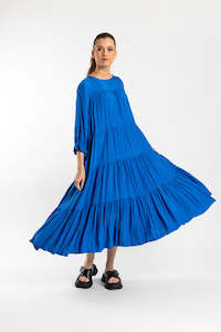 Cascade Dress Blue