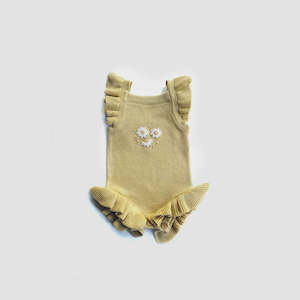 Flutter Sleeve Knit Bodysuit - Honey