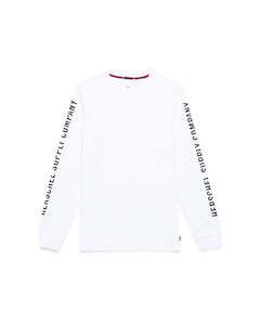 Gift: Mens Long Sleeve Tee - Classic Logo Bright White/Black Was $65 Now