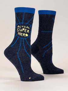 Womens Crew Socks - Super Hero