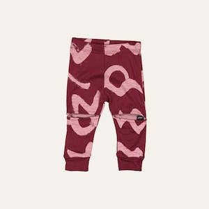 Merino Slasher Leggings - Merlot Graffiti Was $55 Now