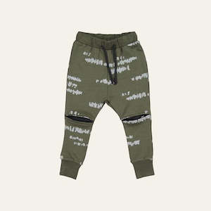 Gift: Merino Slasher Trackies - Pesto Stipple Was $85 Now