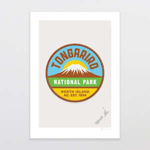 National Park Patch Print - Tongariro