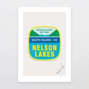 National Park Patch Print - Nelson Lakes