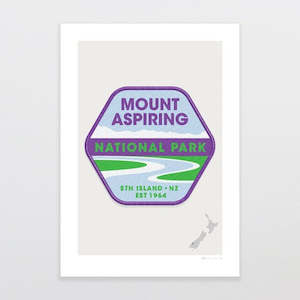 National Park Patch Print - Mount Aspiring