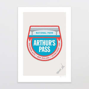 National Park Patch Print - Arthur's Pass