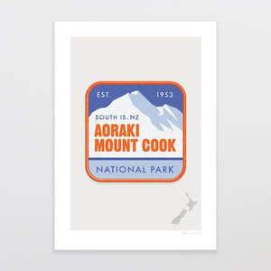 National Park Patch Print - Aoraki Mount Cook