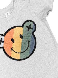 Smiley Rainbow T Shirt - Grey Marle Was $60 Now