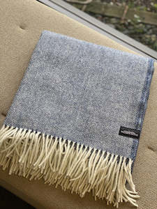 Luxury Lambs Wool Blanket - Herringbone Sailor