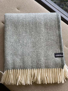 Luxury Lambs Wool Blanket - Herringbone Paneer