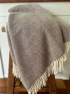 Luxury Lambs Wool Blanket - Herringbone Canter