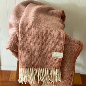 Luxury Lambs Wool Blanket - Herringbone Plaza