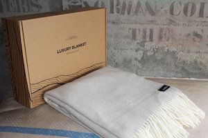 Luxury Lambs Wool Blanket -  Herringbone Napa