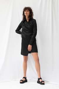 Gift: ReCreate Drift Shirt Dress - Black Was $229 NOW