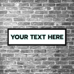 Internet only: LED Long Frame - Custom Font on Plain Color Background