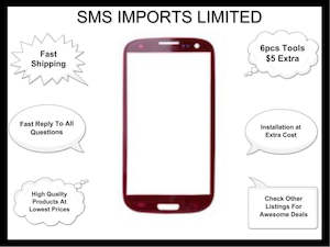 Replacement Glass Samsung Galaxy S3 i9300 i9305 Red