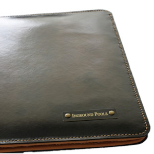 A4 Portfolio - Hand Finished Leather - Tan Interior - Black Brass Nameplate