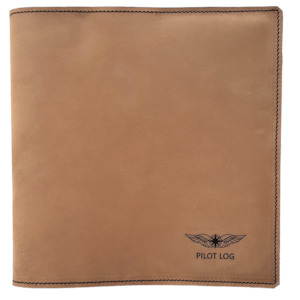 NZCAA Pilot Logbook Cover - mocha nubuck - laser engraved Pilot Log (no name)