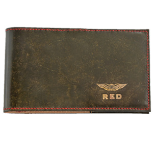 FAA (US) Pilot Logbook Cover PPL - 1 colour embossed small wings & initials