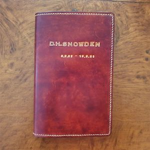 Leather or leather substitute goods: Memorial Book Cover - 1 Colour - Embossed Name and Dates